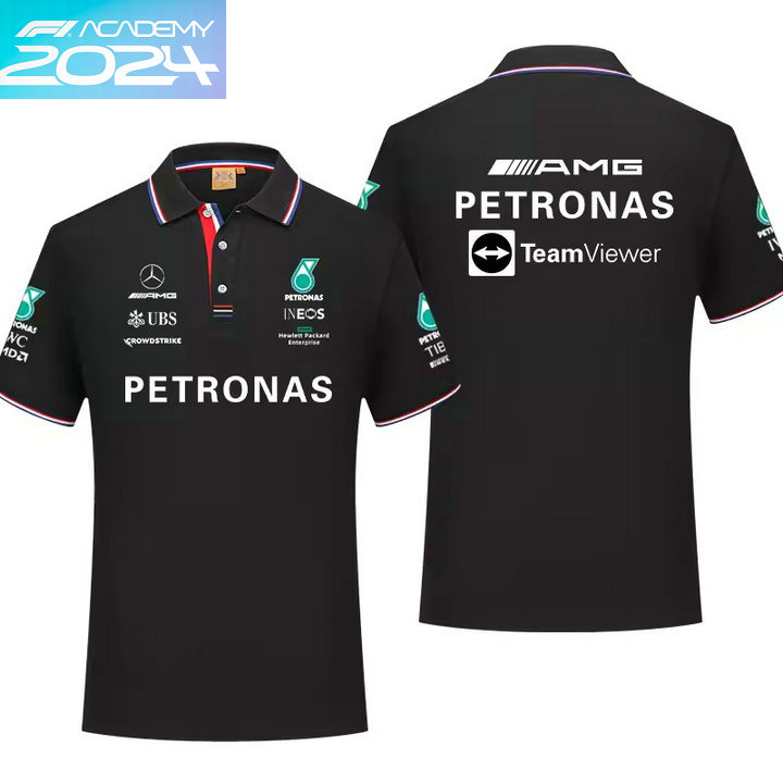 2024 Polo Mercedes-AMG Petronas Col Contrasté Manche Courte Coton Homme